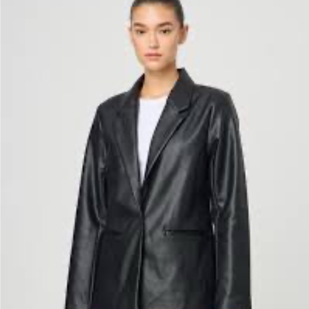 Glassons Black Faux Leather Blazer